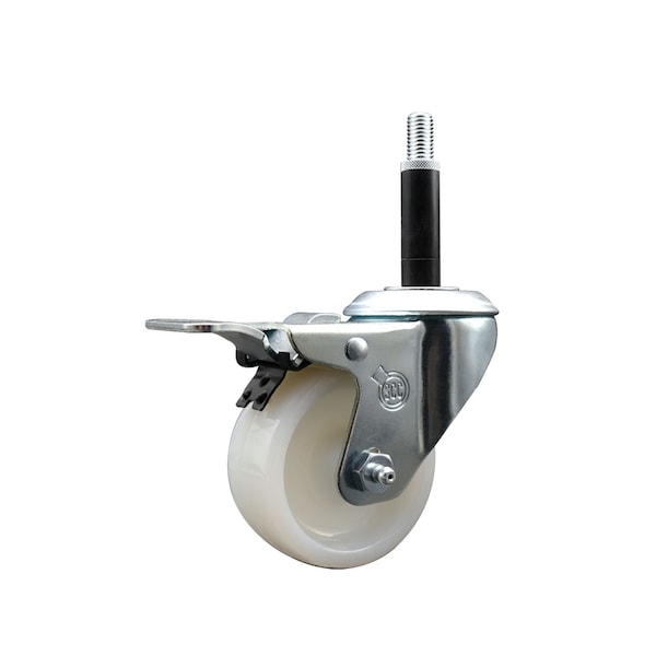 3'' SS Nylon Swivel 3/4'' Expand Stem Caster Total Lock Brake